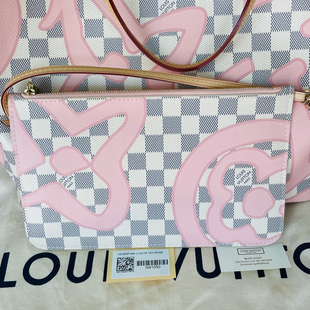 π Louis Vuitton Neverfull Damier Azure Tahitienne Ltd Edition RARE - Picture 13 of 17
